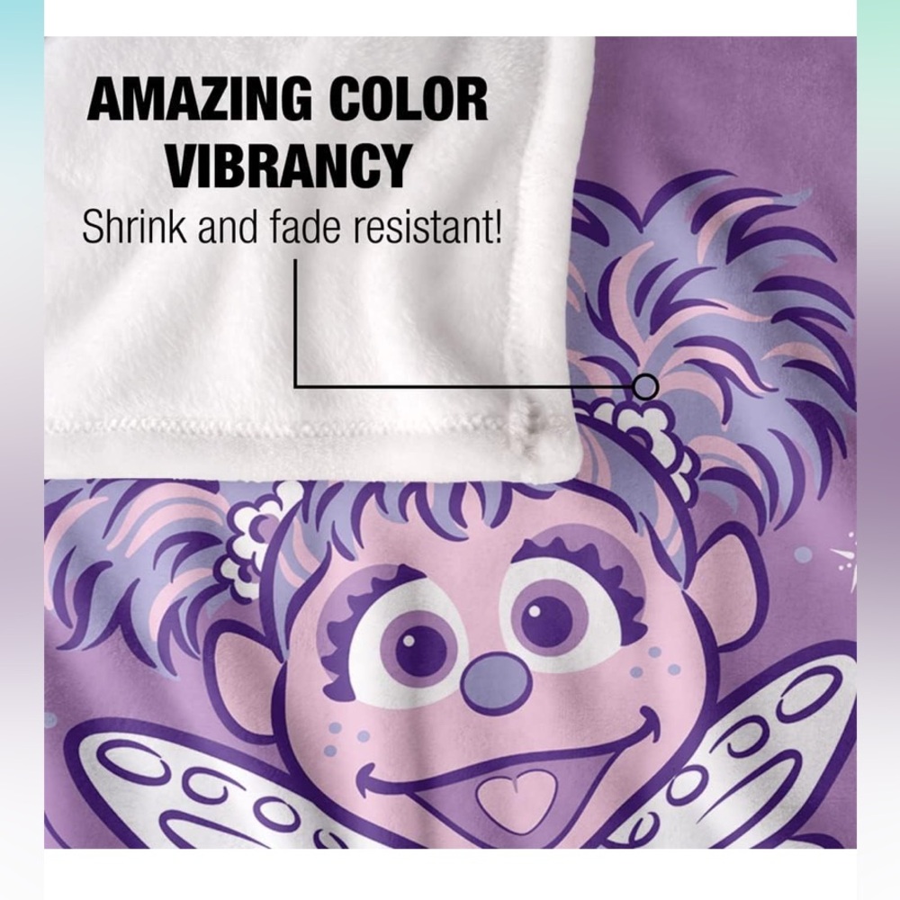 ❌SOLD❌Sesame Street Simple Abby Super Soft Throw Blanket 36" x 58" - Picture 3 of 8